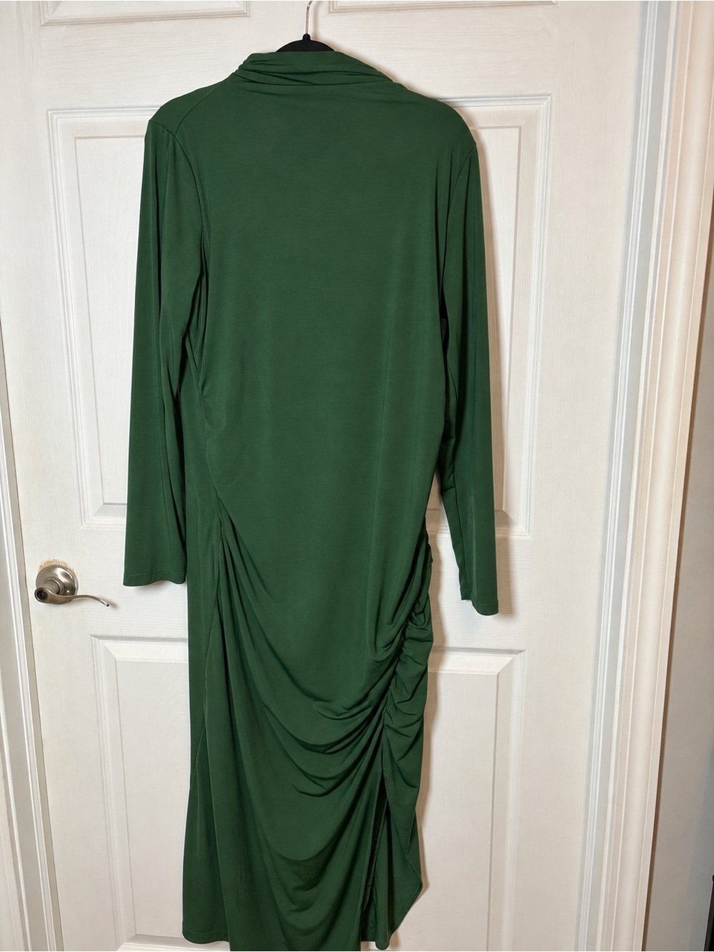 Fashion Nova Green Long Sleeve Draped Midi Dress